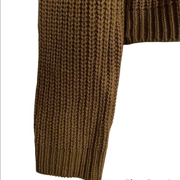 Brown / mustard yellow crop top chunky sweater size medium - Picture 5 of 8